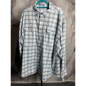 Poncho Blue Plaid Button Down Shirt Size 3XL